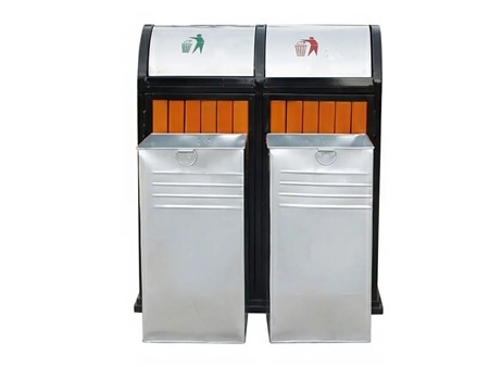 Thùng rác gỗ 2 ngăn ngoài trời – thùng đựng rác 2 ngăn