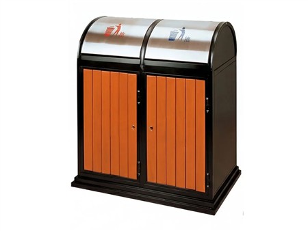 Thùng rác gỗ 2 ngăn ngoài trời – thùng đựng rác 2 ngăn